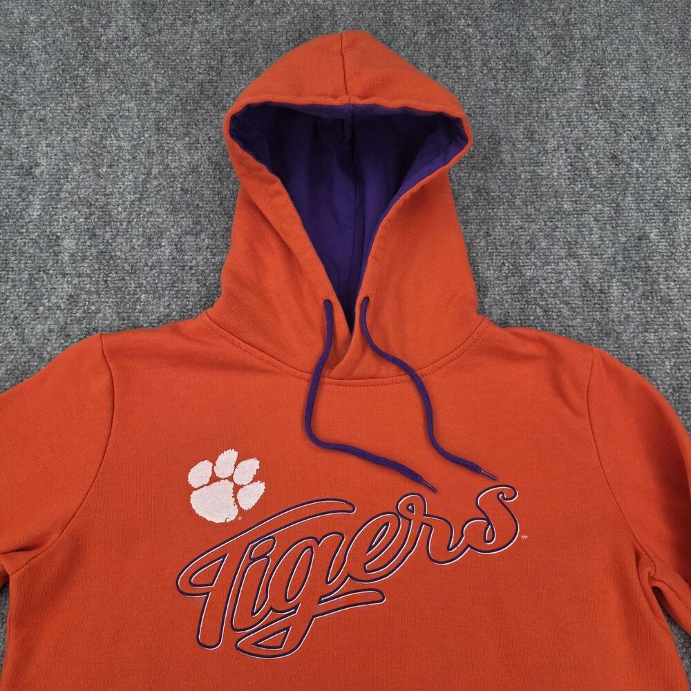 Clemson Tigers Sweatshirt Mens Large Orange Hoodie NCAA Colosseum Paw Pullover - Picture 10 of 15